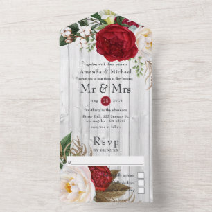 Casamento Floral Boho Vermelho e Branco País Rústi