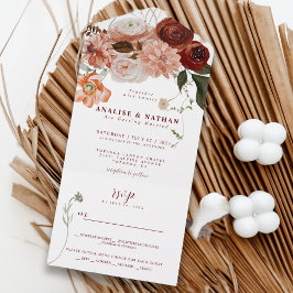 Casamento Floral Bold Burgundy Bohemian