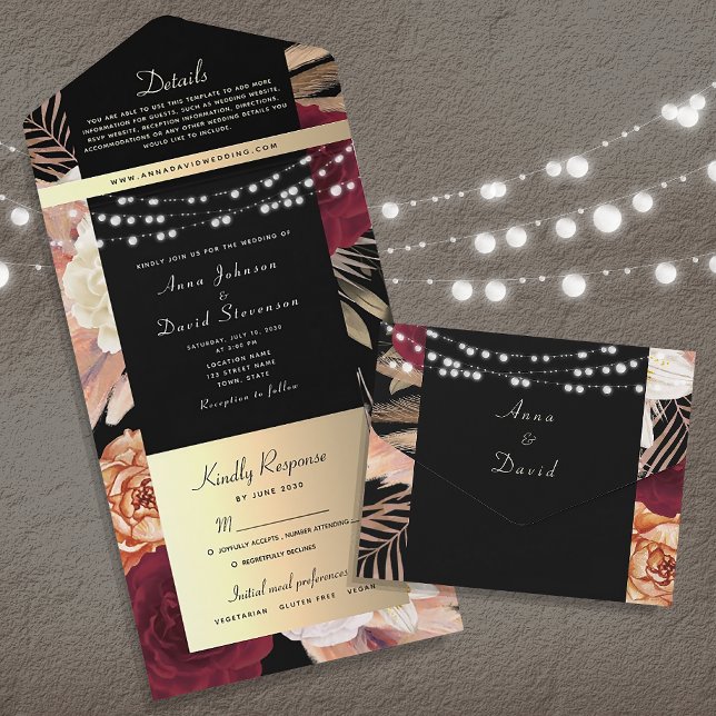 Casamento Floral Borgonha e Preto Gótico (Criador carregado)