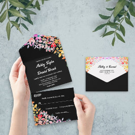 Casamento Floral Botânico de Rosas Coloridos Elega