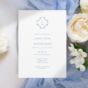 Casamento Floral Branco + Azul Monograma