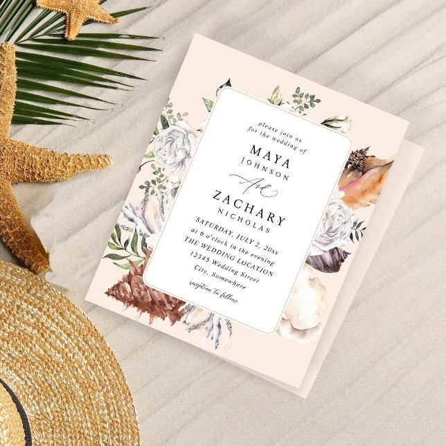 Casamento Floral Branco e Capas de Costura - Beige (Criador carregado)