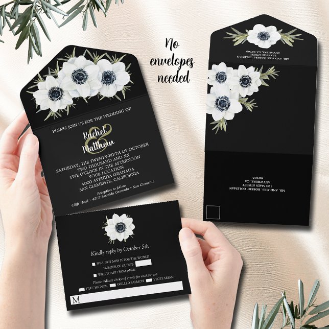 Casamento Floral Branco e Preto (Criador carregado)