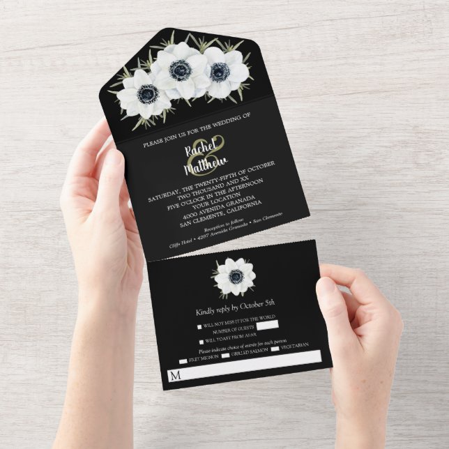 Casamento Floral Branco e Preto (Tearaway)