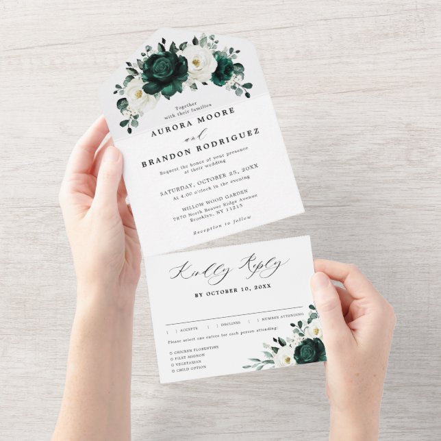 Casamento Floral Branco Eucalyptus Emerald Greener (Aba destacável)