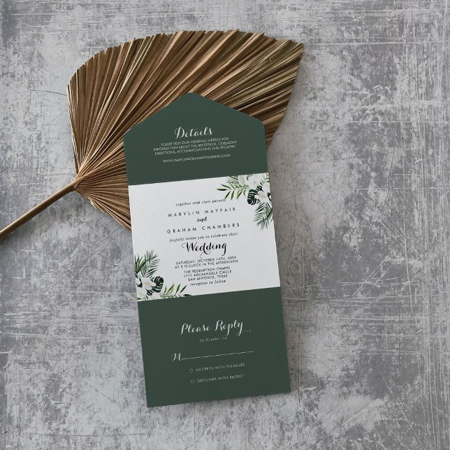 Casamento Floral Branco Tropical Greenery (Criador carregado)