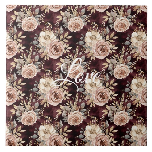 Casamento Floral Burgundy Red Blush (Frente)