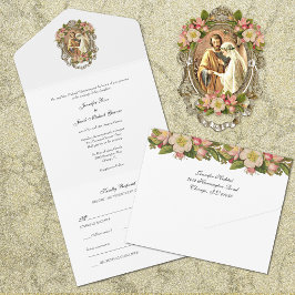 Casamento Floral Católico Simples e Dourado Elegan