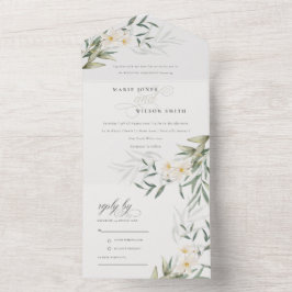 Casamento Floral Clássico Elegante Verde Branco