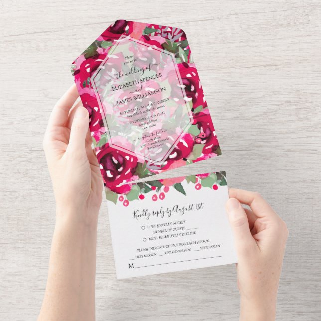 Casamento Floral Cor-de-Água Rosa (Tearaway)