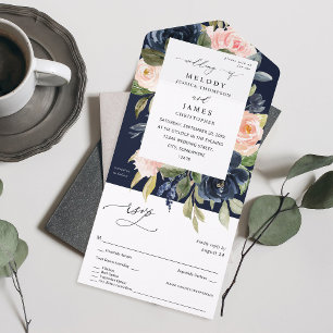 Casamento Floral Cor-de-marinho Azul e Cor-de-Rosa