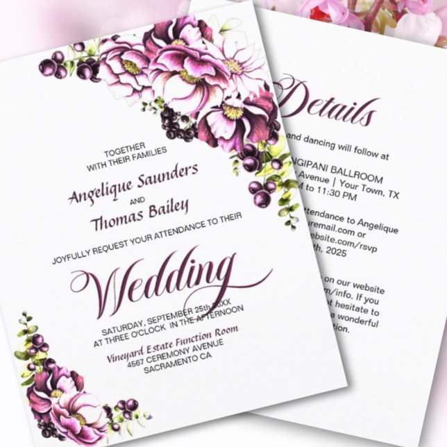 Casamento Floral Cor-de-Rosa, Tudo Em Um Orçamento (Criador carregado)