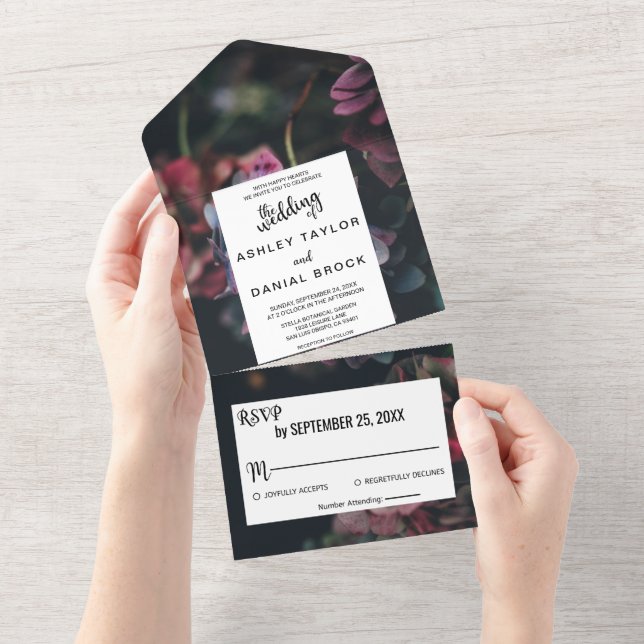 Casamento Floral das Flores Românticas Delicadas E (Aba destacável)