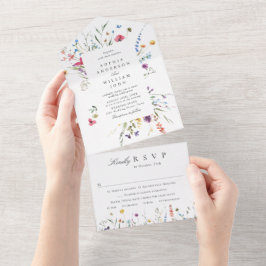 Casamento Floral das Flores Selvagens de Aquarela