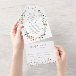 Casamento Floral das Flores Selvagens de Aquarela