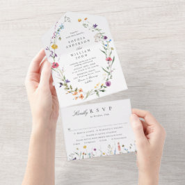 Casamento Floral das Flores Selvagens de Aquarela