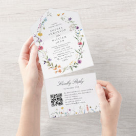 Casamento Floral das Flores Selvagens de Aquarela