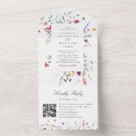 Casamento Floral das Flores Selvagens de Aquarela