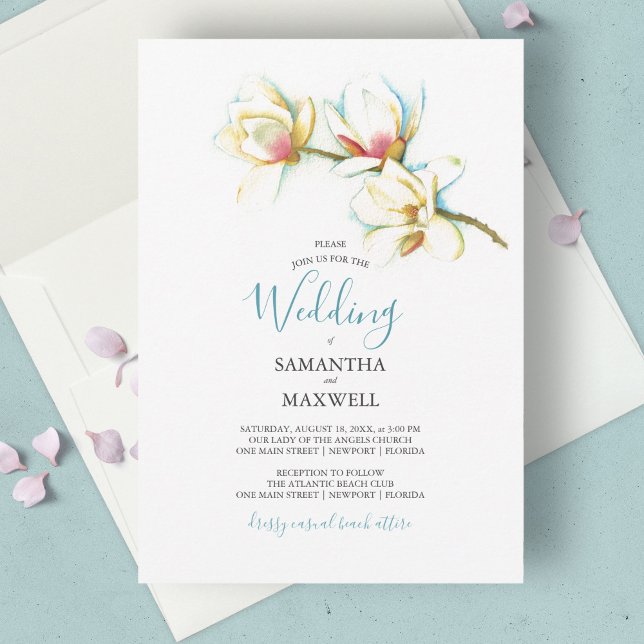 Casamento Floral das Magnolias Brancas Modernas El (Criador carregado)