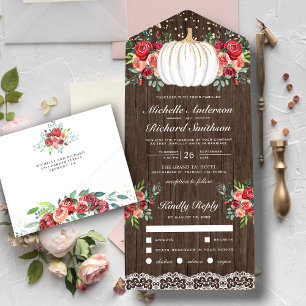 Casamento Floral de Abóbora Branco e Dourado Borgo