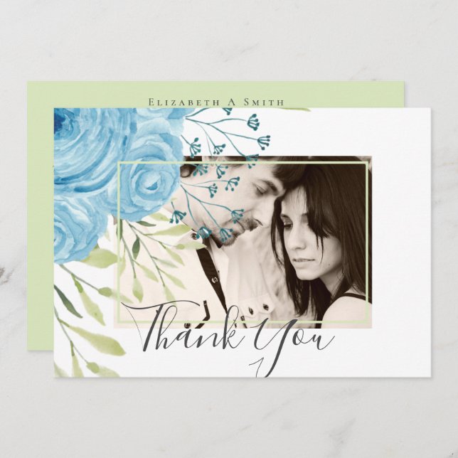 Casamento Floral de Aqua Blue (Frente/Verso)