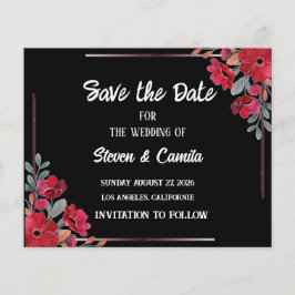 Casamento floral de aquarela da Burgundy salvar a