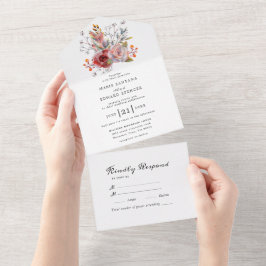 Casamento Floral de Aquarela de Jardim de Verão