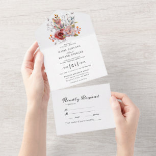 Casamento Floral de Aquarela de Jardim de Verão
