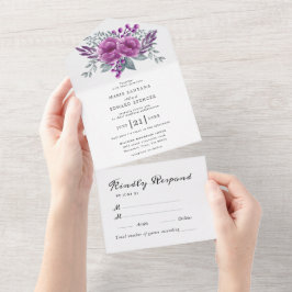 Casamento Floral de Aquarela de Jardim de Verão