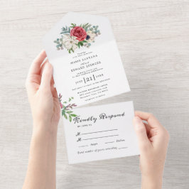 Casamento Floral de Aquarela de Jardim de Verão