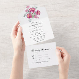 Casamento Floral de Aquarela de Jardim de Verão
