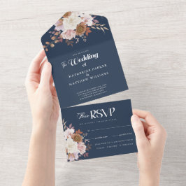 Casamento Floral de Aquarela de outono Elegante