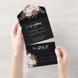 Casamento Floral de Aquarela de outono Elegante
