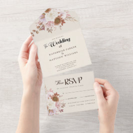 Casamento Floral de Aquarela de outono Elegante