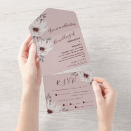 Casamento Floral de Aquarela Elegante e Romântica 