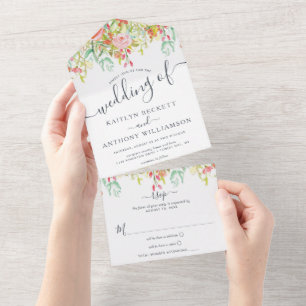 Casamento Floral de Aquarela Primavera de Verão El