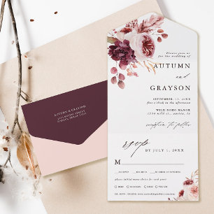 Casamento Floral de Autumn Romance Watercolor