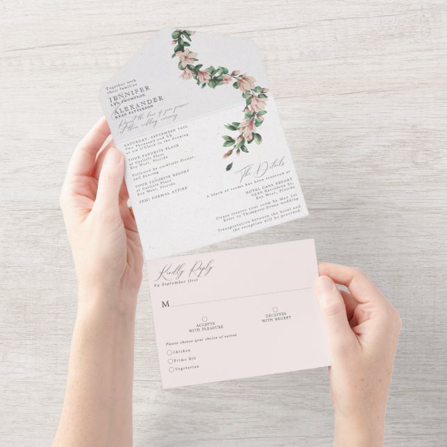 Casamento Floral de Blush Elegante (Aba destacável)