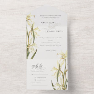 Casamento Floral De Daffodil Branca Elegante