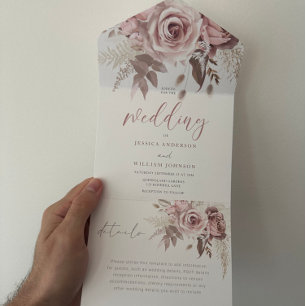 Casamento Floral de Divine Blush Dusty Rosa