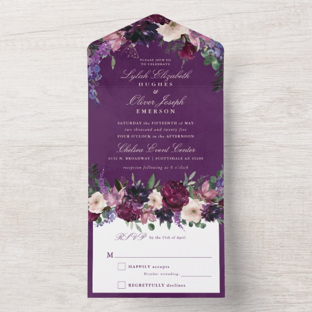 Casamento Floral de EggPlant Purple (Interno)