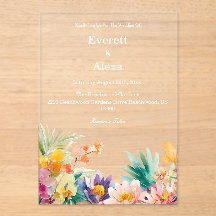 Casamento Floral de Elegante Tropical Watercolor