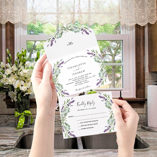 casamento floral de eucalipto lavanda (Criador carregado)