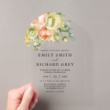 Casamento Floral de Folhagem de Pêssego Elegante e