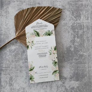 Casamento Floral de Folhagem Tropical Dourada