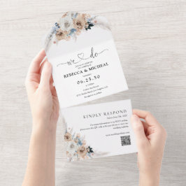 Casamento Floral de Ivory e Blue Boho