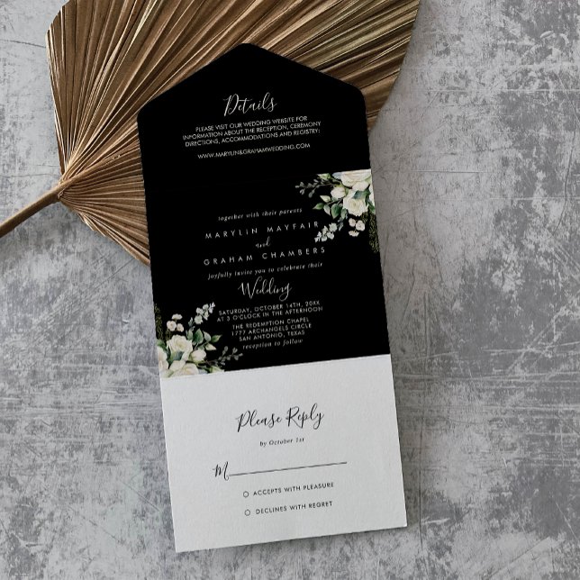 Casamento Floral de Ivory Elegante Moderno (Criador carregado)