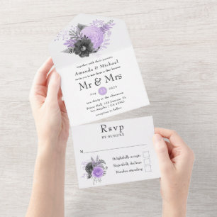 Casamento Floral de Lilac e Carvões