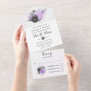 Casamento Floral de Lilac e Carvões