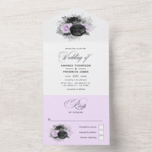 Casamento Floral de Lilac e Carvões Tudo em Um Inv